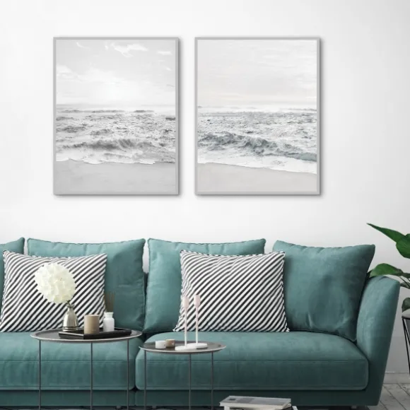 Kirkland's Home Framed Art-Seafoam Gentle Tides 2-Pc. Framed Wall Art Set