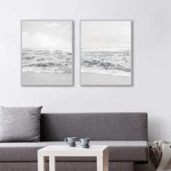 Kirkland's Home Framed Art-Seafoam Gentle Tides 2-Pc. Framed Wall Art Set