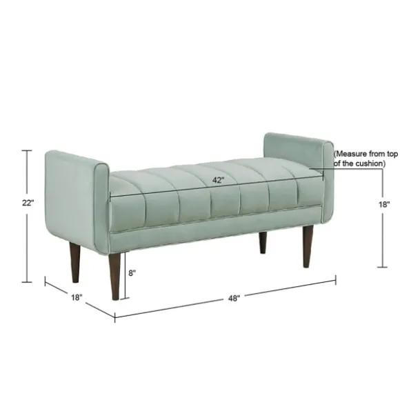 Kirkland's Home Benches & Ottomans-Seafoam Velvet Bench