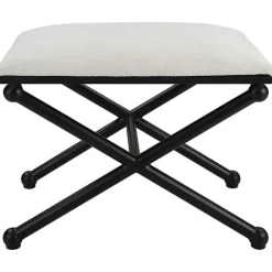Kirkland's Home Benches & Ottomans-Seat And Black Metal Ottoman