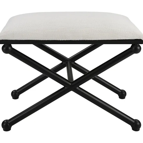 Kirkland's Home Benches & Ottomans-Seat And Black Metal Ottoman