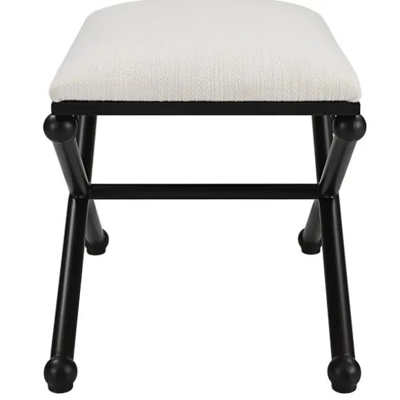 Kirkland's Home Benches & Ottomans-Seat And Black Metal Ottoman