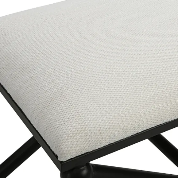 Kirkland's Home Benches & Ottomans-Seat And Black Metal Ottoman