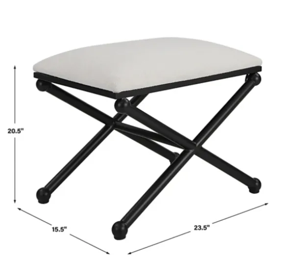 Kirkland's Home Benches & Ottomans-Seat And Black Metal Ottoman