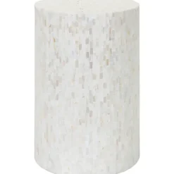 Kirkland's Home Accent & End Tables-Shell Cylinder Frame Accent Table