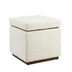 Kirkland's Home Benches & Ottomans-Sherpa Cube Storage Ottoman