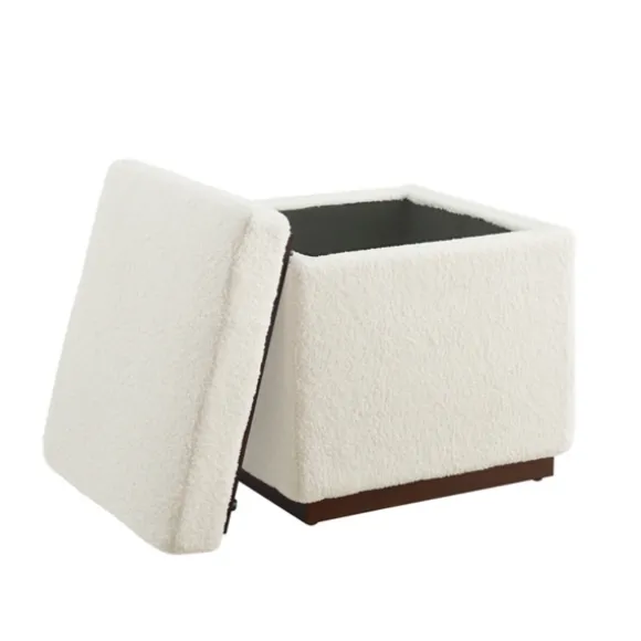 Kirkland's Home Benches & Ottomans-Sherpa Cube Storage Ottoman