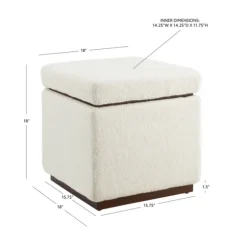 Kirkland's Home Benches & Ottomans-Sherpa Cube Storage Ottoman