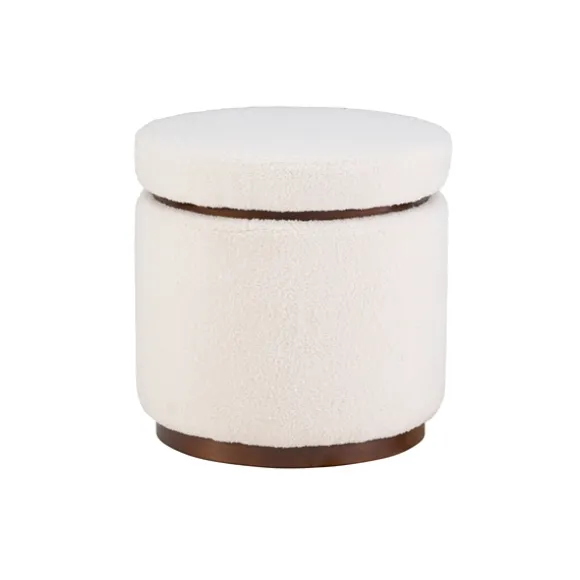 Kirkland's Home Benches & Ottomans-Sherpa Upholstered Storage Ottoman