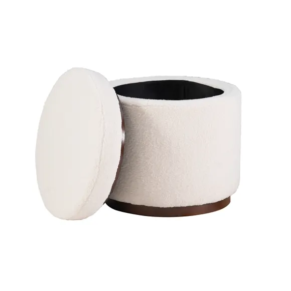 Kirkland's Home Benches & Ottomans-Sherpa Upholstered Storage Ottoman