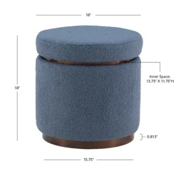 Kirkland's Home Benches & Ottomans-Sherpa Upholstered Storage Ottoman