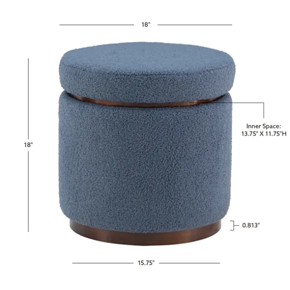 Kirkland's Home Benches & Ottomans-Sherpa Upholstered Storage Ottoman