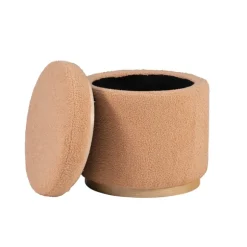 Kirkland's Home Benches & Ottomans-Sherpa Upholstered Storage Ottoman