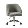Kirkland's Home Office Furniture-Sherpa Upholstered Swivel Office Chair