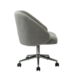Kirkland's Home Office Furniture-Sherpa Upholstered Swivel Office Chair