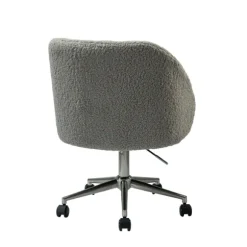 Kirkland's Home Office Furniture-Sherpa Upholstered Swivel Office Chair