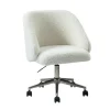 Kirkland's Home Office Furniture-Sherpa Upholstered Swivel Office Chair