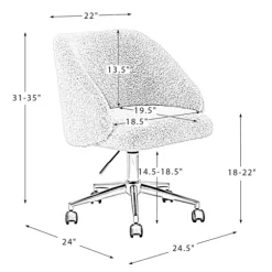 Kirkland's Home Office Furniture-Sherpa Upholstered Swivel Office Chair