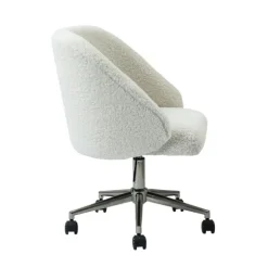 Kirkland's Home Office Furniture-Sherpa Upholstered Swivel Office Chair