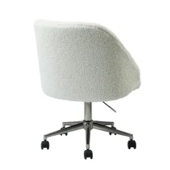 Kirkland's Home Office Furniture-Sherpa Upholstered Swivel Office Chair
