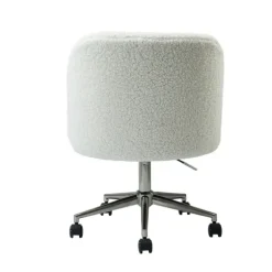 Kirkland's Home Office Furniture-Sherpa Upholstered Swivel Office Chair