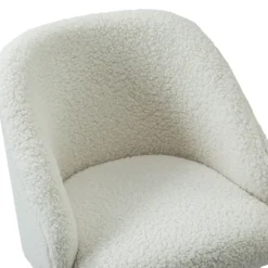 Kirkland's Home Office Furniture-Sherpa Upholstered Swivel Office Chair