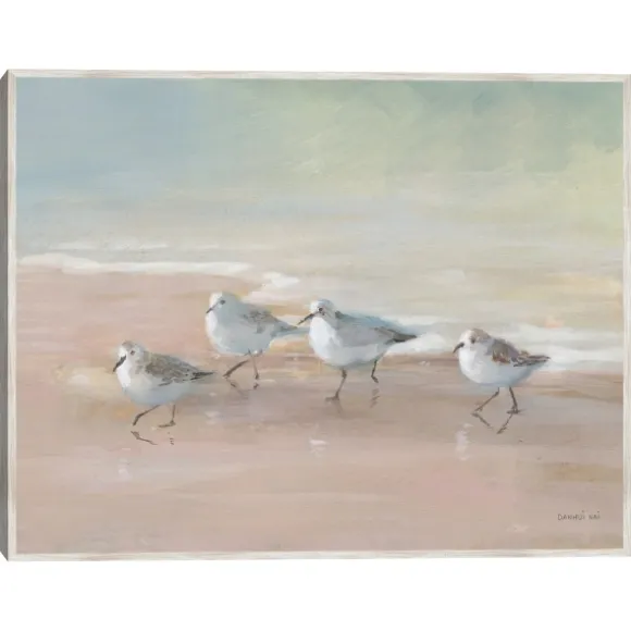 Kirkland's Home Canvas Art-Shorebirds On The Sand Framed Canvas Art Print
