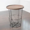 Kirkland's Home Accent & End Tables-Side Table With Metal Wire Basket