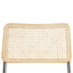 Kirkland's Home Dining Chairs-Silver Framed Woven Cane Dining Chairs, Set Of 2