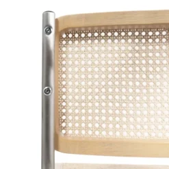 Kirkland's Home Dining Chairs-Silver Framed Woven Cane Dining Chairs, Set Of 2