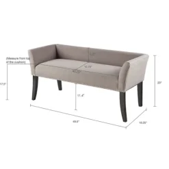 Kirkland's Home Benches & Ottomans-Silver Melinda Accent Bench