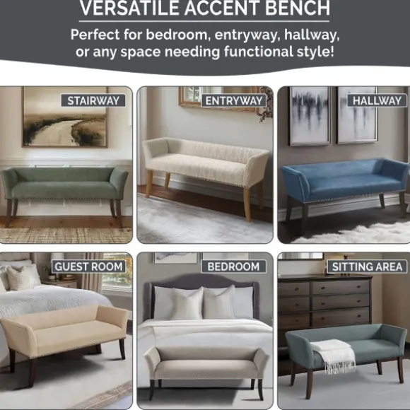 Kirkland's Home Benches & Ottomans-Silver Melinda Accent Bench