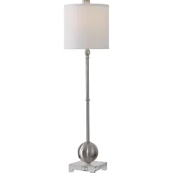 Kirkland's Home Buffet Lamps-Silver Metal Globe Buffet Lamp