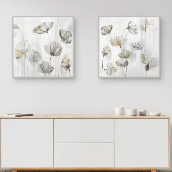 Kirkland's Home Canvas Art-Silver Poppies 2-Pc. Canvas Art Print Set