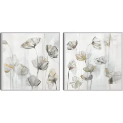 Kirkland's Home Canvas Art-Silver Poppies 2-Pc. Canvas Art Print Set