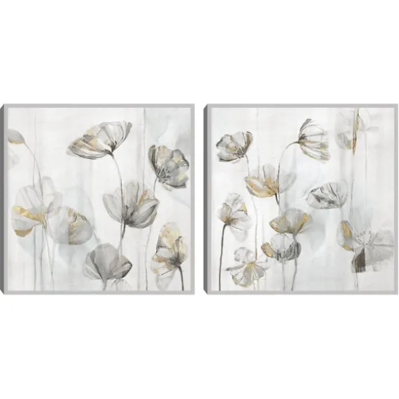 Kirkland's Home Canvas Art-Silver Poppies 2-Pc. Canvas Art Print Set