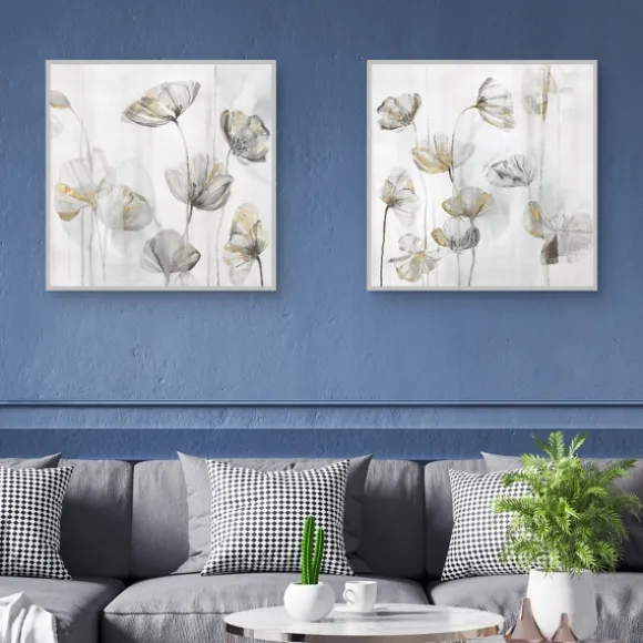 Kirkland's Home Canvas Art-Silver Poppies 2-Pc. Canvas Art Print Set