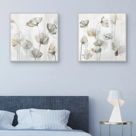 Kirkland's Home Canvas Art-Silver Poppies 2-Pc. Canvas Art Print Set