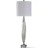 Kirkland's Home Buffet Lamps-Silver Ribbed Glass Buffet Lamp
