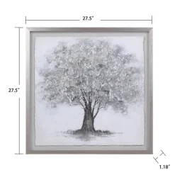 Kirkland's Home Framed Art-Silver Tree Rice Paper Framed Art Print
