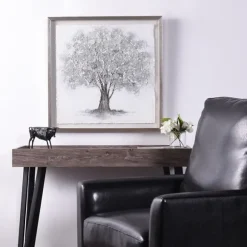 Kirkland's Home Framed Art-Silver Tree Rice Paper Framed Art Print