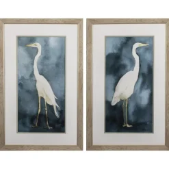 Kirkland's Home Framed Art-Simple Egret 2-Pc. Framed Wall Art Set