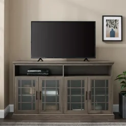 Kirkland's Home Tv Stands & Media Consoles-Slate Glass Door Classic Tv Stand