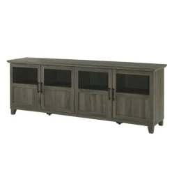 Kirkland's Home Tv Stands & Media Consoles-Slate Glass Paneled Door Tv Stand