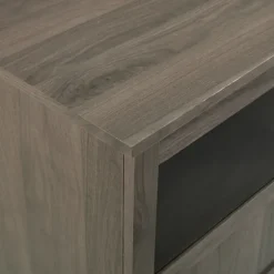 Kirkland's Home Tv Stands & Media Consoles-Slate Glass Paneled Door Tv Stand