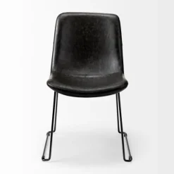 Kirkland's Home Dining Chairs-Slate Vegan Leather Bucket Dining Chairs, Set Of 2