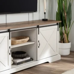 Kirkland's Home Tv Stands & Media Consoles-Sliding Barn Door Media Cabinet