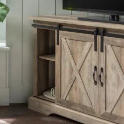 Kirkland's Home Tv Stands & Media Consoles-Sliding Barn Doors Corner Tv Stand