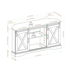 Kirkland's Home Tv Stands & Media Consoles-Sliding Barn Doors Corner Tv Stand