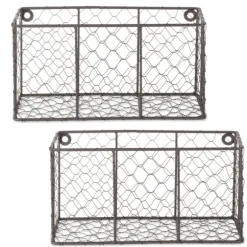 Kirkland's Home Wall Storage-Small Wall Hanging Chicken Wire Baskets, Set Of 2